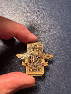 (H.O.G.) 15th Anniversary Brass Pin - 1983-1998
